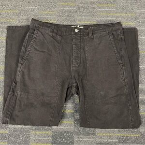 Madewell Mens Relaxed Straight Black Utility Double Knee Workwear Pants Sz 37x30